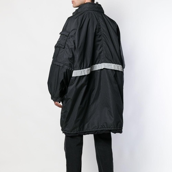 NWT Balenciaga Black Reflective Stripe Padded Lining Parka - Picture 14 of 14